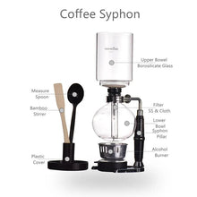 Cargar imagen en el visor de la galería, Cafetera sifón de estilo japonés, cafetera resistente de vidrio para elaboración de cerveza para 5 tazas - Café la Meca
