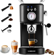Cargar imagen en el visor de la galería, Máquina de Espresso y Capuchino 20 Bares SANGKEE, Cafetera Cápsulas Nespresso y Café Molido con Espumador de Leche para Espresso Cappuccino Mocha y Latte para Barista en casa (ESS2) - Café la Meca
