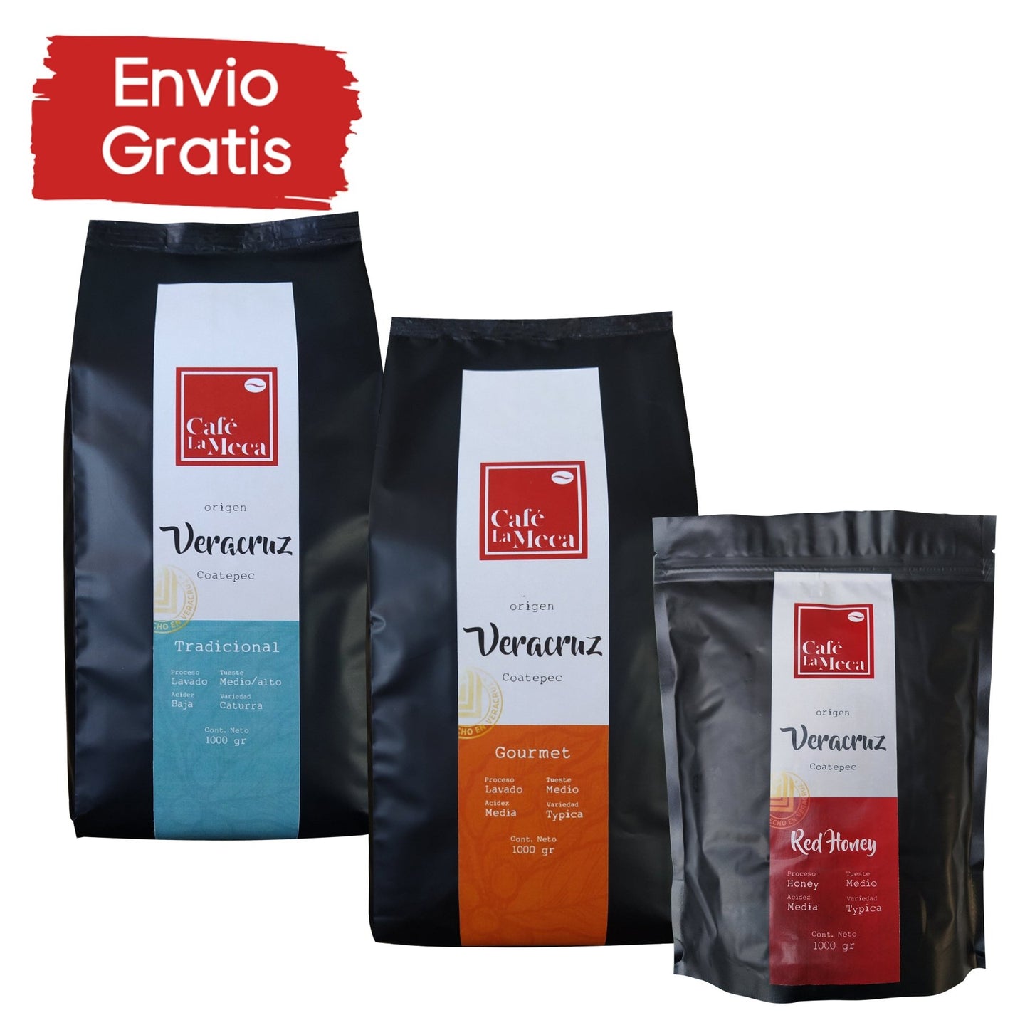 PROMO ESPECIAL: 1 kg Gourmet + 1 kg Tradicional + 500 gr Honey especial (¡envío gratis!) - Café la Meca