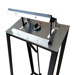 Selladora de pedal por calor con sello acanalado de 25 cm y termostato para regular la temperatura - Café la Meca