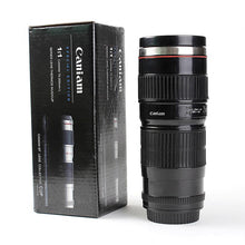 Cargar imagen en el visor de la galería, Termo de acero inoxidable con forma de lente cannon, con capacidad de 440 ml - Café la Meca
