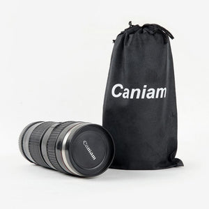Termo de acero inoxidable con forma de lente cannon, con capacidad de 440 ml - Café la Meca