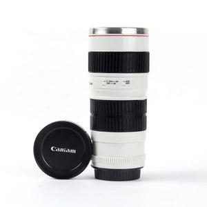 Termo de acero inoxidable con forma de lente cannon, con capacidad de 440 ml - Café la Meca