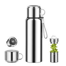 Cargar imagen en el visor de la galería, Termo inteligente de acero inoxidable, botella de agua, cilindro aislada de acero inoxidable para termos, incluye taza de vacío, pantalla de temperatura, termo, tazas de café PRODUCTO DE IMPORTACIÓN - Café la Meca
