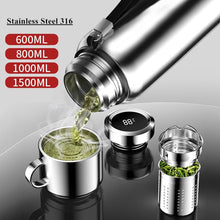 Cargar imagen en el visor de la galería, Termo inteligente de acero inoxidable, botella de agua, cilindro aislada de acero inoxidable para termos, incluye taza de vacío, pantalla de temperatura, termo, tazas de café PRODUCTO DE IMPORTACIÓN - Café la Meca
